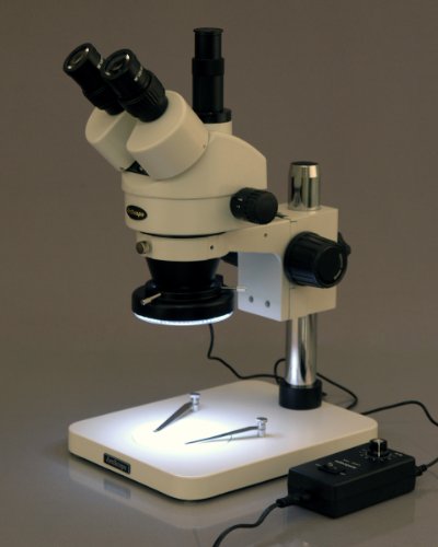 AmScope Trinocular Stereo Zoom Microscope 7X-90X White