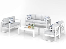 KHOLH 5 Piece Modern Aluminum Patio Furniture Set Light Gray