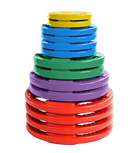 French Fitness Rubber Grip Olympic Plate Set 350 lbs Blue
