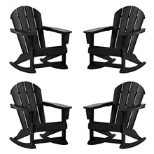 WestinTrends Malibu Outdoor Patio Porch Rocking Adirondack Chair (Set of 4), Black