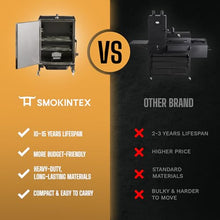 SmokinTex Lil' Tex Electric Smoker - Stainless Steel Portable Meat Smoker Grill with Temperature Control, Wood Chip Tray, and Meat Probe for BBQ, Jerky, Vegetables