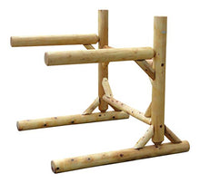 Log Kayak Rack 2-Place 1-Sided Heavy Kayak/Canoe Rack Natural