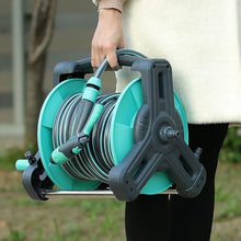 High Pressure Water Gun Portable Hose Reel, Home Garden Watering Hose Reel with Hose, Wall Mounted Hose Rack Storage, Garden Hose Reel, Blue, 5m-60m (Size : High Pressure Water Gun Set 5m Tube)