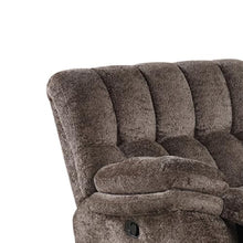 Benzara Heya Manual Glider Recliner Chair, Pillow Tufted Dark Brown