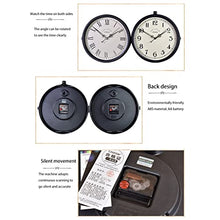 ERTTGWGF Double-Sided Arabic Numeral, 360° European Retro Rotating Clock Decoration, Suitable for Corridor, Outdoor, Entrance Decoration