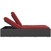 Modway EEI-1983-CHC-RED Outdoor Patio Sunbrella Double Chaise, Chocolate Red