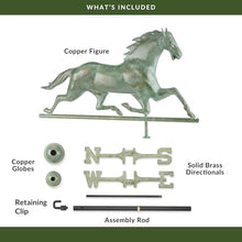 Good Directions Patina Copper Horse Weathervane – Decorative Rooftop Accent for Barns, Homes, Sheds, and Cupolas – Durable & Handcrafted