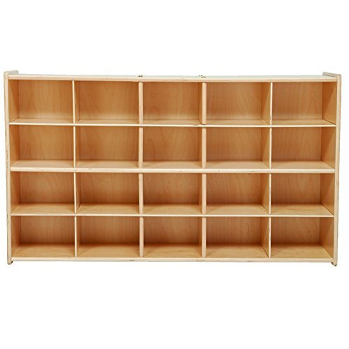 Contender 20 Cubby Hardwood Storage Shelf Natural