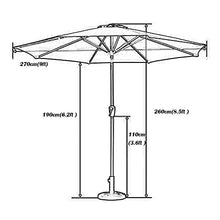 USZWBY 2.7M Wide Garden Parasol Umbrella with Crank,Double Top Umbrella Shades for Outdoors/Beach/Pool/Patio