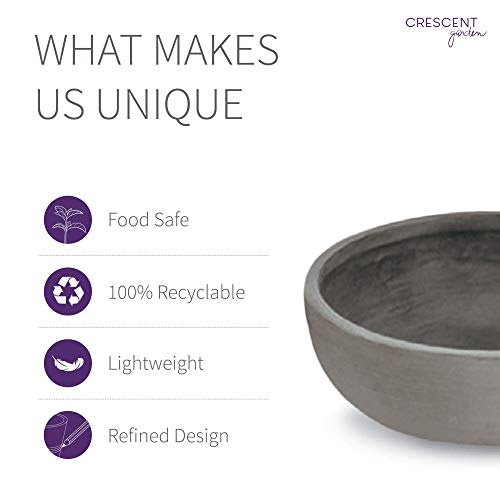 Crescent Garden Orinoco Double-Walled Plant Bowl 40-Inch Weathered Concrete