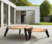 Padma’s Plantation Triangolo Outdoor Nesting Coffee Tables in Naturral(Set of 2)