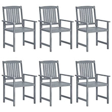 VGLQNRPT 6 Pcs Patio Chairs Set with Cushions, Solid Acacia Wood Outdoor Seating for Garden, Backyard, Deck, Gray Wash Finish