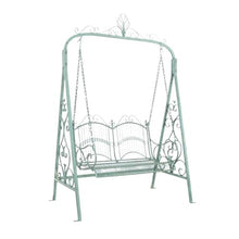 HYgloF Patio Benches Outdoor Rustic Vintage Iron Swing Chair for Garden Balcony Patio Decorative Hanging Double Rocking Garden Bench