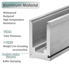 1pc Durable Aluminum Glass Railing Spigot Clamp for Indoor/Outdoor Use - Commercial Glass Pool Fence Brackets(Silver,L 5M/197 Inch)