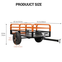 Heavy-Duty 1500 Lb Steel Dump Cart – 15 Cu Ft Multifunctional Utility Trailer with Removable Panels for ATV, Farm & Landscaping