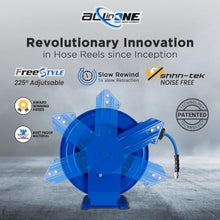 BluShield PWR1450-NM22-AIO Rubber Pressure Washing Hose Reel 1/4" x 50' (SA - HD) with 6' Lead-in-Hose – All-in-One Durable Commercial Grade Pressure Washer Hose System