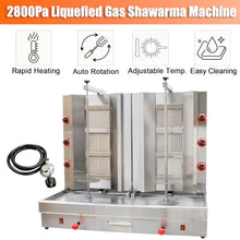 EQCOTWE Commercial LPG Gas Shawarma Machine Rotary Gyro Kebab Grill 110V