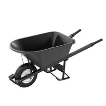 Bon Tool 28 908 Premium Contractor Grade Poly-Tray Single Wheel Wheelbarrow with Steel Handle and Ribbed Tire, 5-3/4 Cubic Feet
