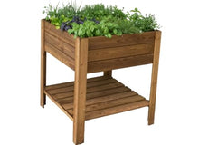 Tierra Garden Square Four Section Raised Bed with Shelf 32" W x 32" L x 9.5" Deep, Overal Height 35"