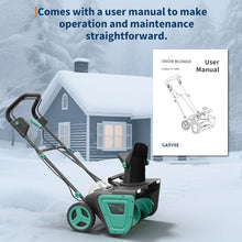2x20V Electric Snow Blower Cordless - 20 in Width, 10 in Depth, 25 ft Throwing Distance, Brushless Motor Snow Thrower with 180° Rotating Chute & Dual LED Lights for Walkways Driveways, Lake Blue