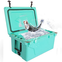 ZCBYBT 65 QT Portable Insulated Ice Chest Box Outdoor Ice Cooler Box with Wheels for Beach, Drink, Beverage, Camping, Picnic, Fishing Holds Ice Up to 3 Days,Blue
