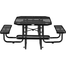 Global Industrial 46" Octagonal Picnic Table, Expanded Metal, Black