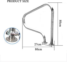 FALIYORS Pool Handrails 31.5x31.5 inches 304 Stainless Steel Handrail Pool Railing 304 Stainless Steel Safety Products for Inground Pool, 2 Packs