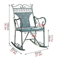 TBLOTYD Vintage Cast Iron Rocking Chair with Armrests - Outdoor Patio Rocker, Ideal for Garden, Lawn, Camping, Wedding Decor, and Backyard Parties