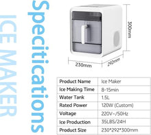 UILMLIO Portable Ice Maker for Countertop - Makes 12 Ice Cubes in 10 Mins, 1.5L Water Tank, Self-Cleaning, Ideal for Home Bar, Kitchen, Office, Camping & Outdoor Activities.