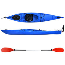 GLOBALWAY 12FT Sit-in Kayak with Storage, 1-Person Surfing Raft Blue