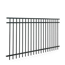 Fencer Wire Heavy Duty Flat Top Fence Barrier Panel, 4FT Height X 8FT Width Anti-Rust Metal Fencing Panel, 2” Diameter Steel Outdoor Decorative Garden Fence Panel, Single Panel