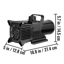 Submersible Water Pump with 3 Nozzles 2100r/Min 20 FT Max Lift Cyclone Pond & Fountain Pumps for Waterfall Hydroponics(540W 8000GPH 7.9M)