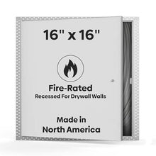 Best 16" x 16" Fire Rated Uninsulated Metal Access Panel Recessed for Drywalls, 22 Gauge Steel Access Door with Concealed Hinges & Pre-Punched Flange, Self-Latching, for Wall, Zinc-Coated, BA-FW-5015