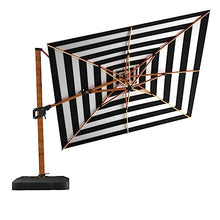 Midtown Umbrellas 10x10 Ft Outdoor Cantilever Patio Umbrella Sunbrella Black & White