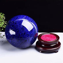 FOTCFATEV Smelting Blue Crystal Ball Quartz Sphere with Stand,Magic Gemstone Sculpture Figurine,16cm/6.3in