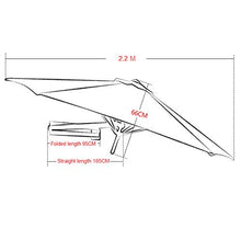 MidiLi Garden Parasol,7.5 FT Wall Mounted Patio Umbrella, Outdoor Wall Umbrella with Adjustable Pole and Wind Vent, Ideal for Garden Balcony Yard,Red