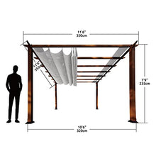 Paragon Outdoor 11'x11' Florence Aluminum Pergola with Retractable Gray Canopy