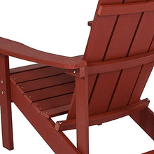 Flash Furniture Charlestown Poly Resin Adirondack Chair - Red - All Weather - Indoor/Outdoor - Set of 4