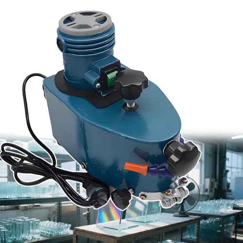 Portable Small Glass Edger 800w 8000r/Min, Electric Glass Edging, DIY Diamond Grinding for Plane Curve Polish, Diamond Wheels, Water-Cooled Design, Lightweigh