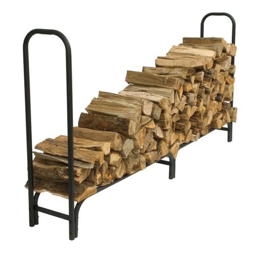EliteBloom Fireplace Tool Rack, Wrought Iron Large Firewood Storage Rack for Indoor/Outdoor Use, Fire Pit, Kindling & Hearth Logs Holder