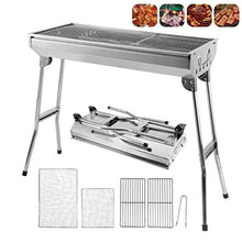 Portable Stainless Steel Barbecue Grill for Outdoor Foldable Charcoal BBQ Grill Barbecue Tools Set Picnic Barbecue Accessory