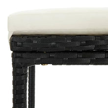 vidaXL 8-Piece Outdoor Patio Bar Set - Weather- Poly Rattan, Removable Cushions, Easy-to-Clean - Black/Cream