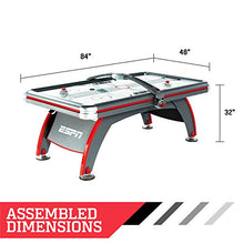ESPN Sports Air Hockey Game Table 84 Inch Indoor Arcade Gaming Set Gray White Red