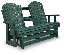 Signature Design by Ashley Outdoor Adirondack Patio Glider Bench, Green