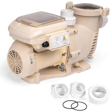XtremepowerUS SuperFlow Variable Speed High-Flo Pool Pump In-Ground Swimming Pool Energy Efficient 230V, 1-1/2” & 2” Adapter Build-in Timer Control Panel