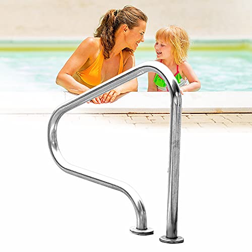 Swimming Pool Safety Hand Rail Pool Handrails, 304 Stainless Steel Safety Products for Inground Pool Entry with Armrest Cover - Full Set of Accessories (Thick 1.2mm) (Thick 1.2mm)