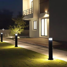 KISAD Waterproof Pillar Lamp Modern Landscape Lights LED Path Bollard Lighting Fixture with Acrylic Shade Outdoor Aluminum Landscape Path Light for Lawn Patio Driveway Garden Decor