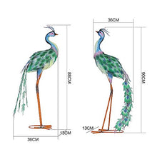 Garden Statues Outdoor Large Clearance Animal Wrought Iron Peacock Sculpture, Garden Statue Animal Retro Living Room Balcony Courtyard Terrace Flower Gardening Decoration Ornaments (Color : Cream)