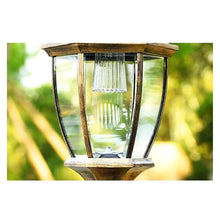 HAOYICD Victorian Style Solar Street Light - Outdoor Waterproof Lamp Post with Bronze Finish for Villa Park Pathway and Garden Landscape Lighting(Bronze)