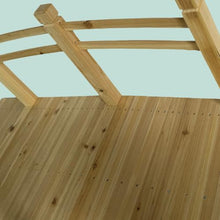 Relaxdays Garden Bridge with railing, fir, for garden pond, HxWxD: 55 x 150 x 67 cm, 150 kg, wooden, natural